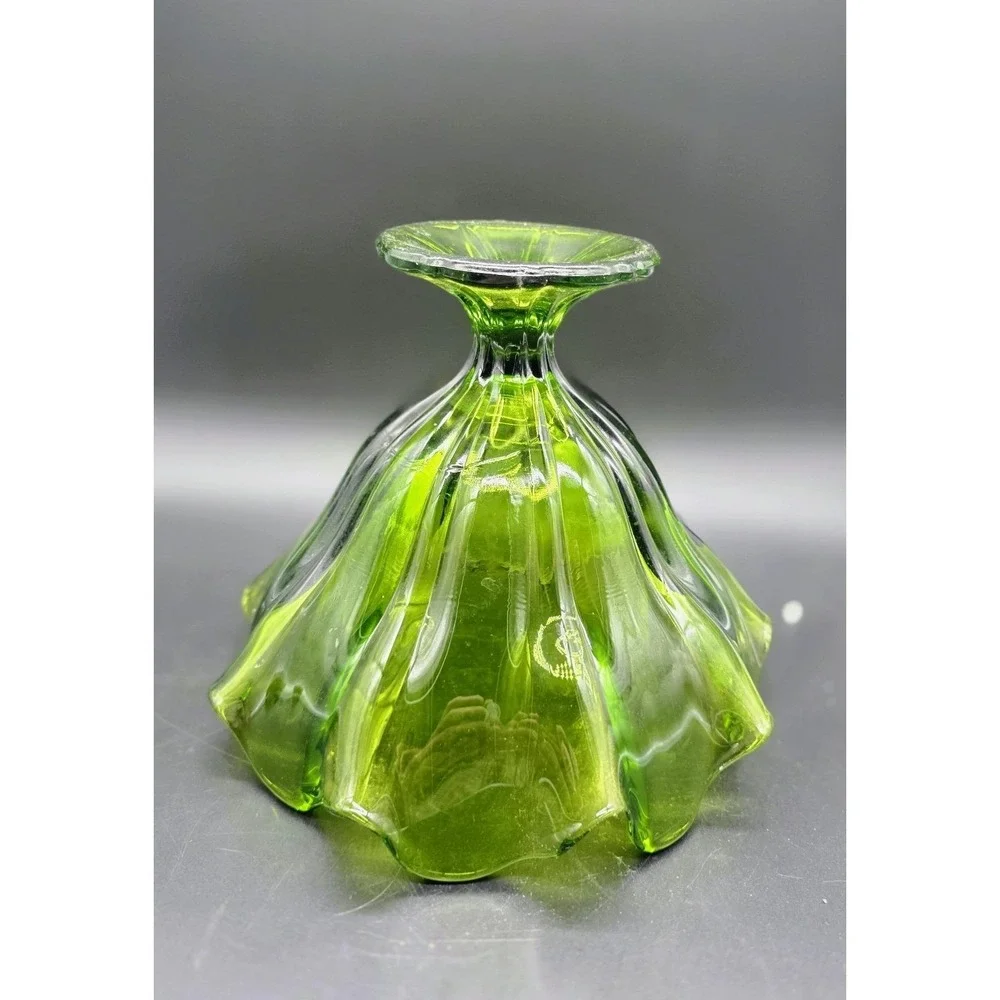 Vintage L. E. Smith Art Glass Swung Pedestal Vase Compote Mid-Century Modern